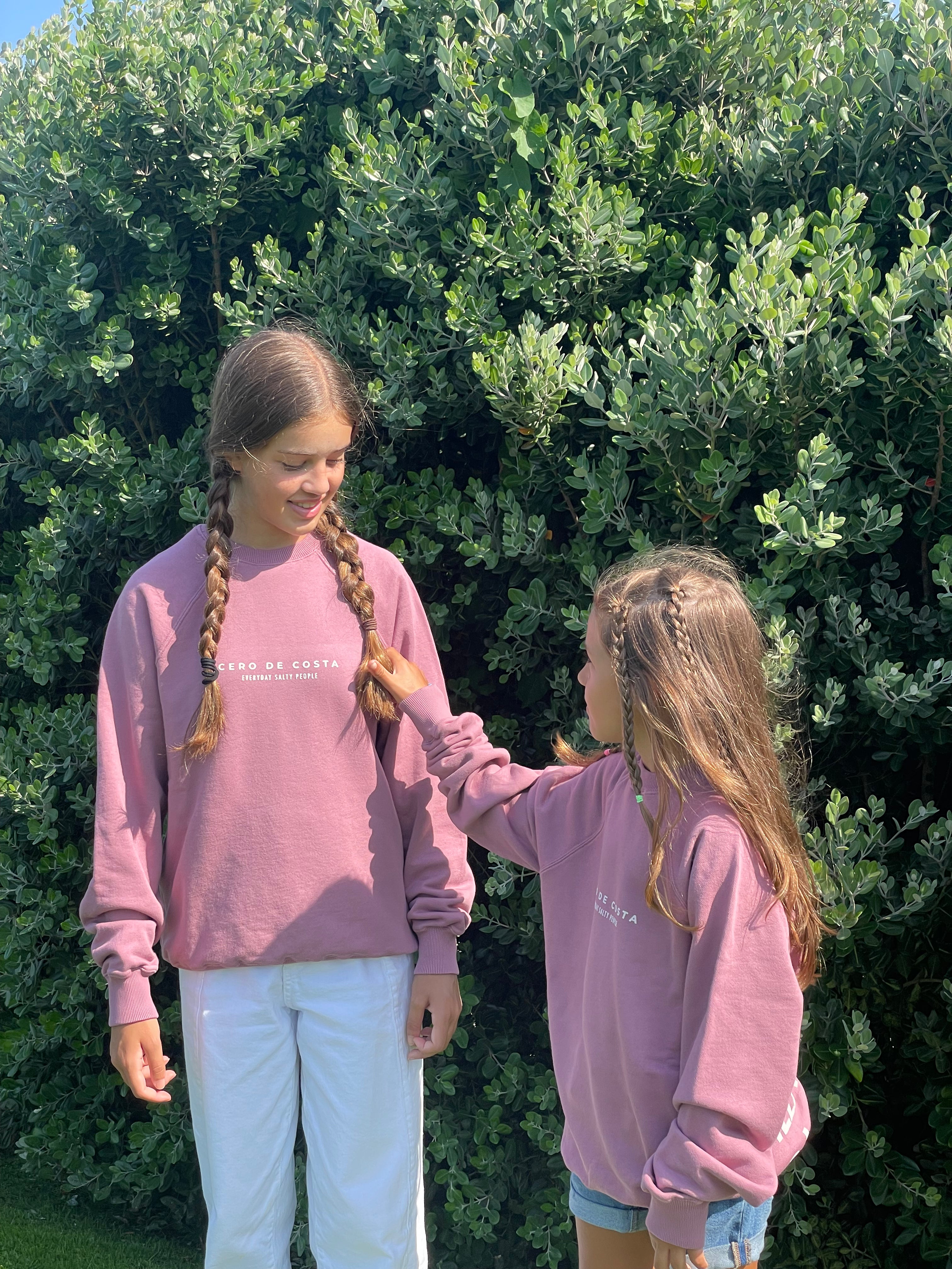 SUDADERA ROSA/BLANCO “CERO DE COSTA” PLAYAS SURF